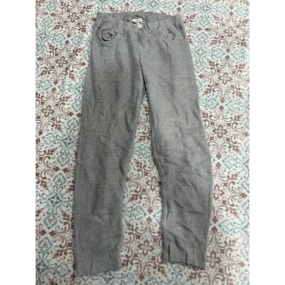 Coldwater Creek Gray Fleece Joggers Pants Womens Small Made in USA Elastic Waist